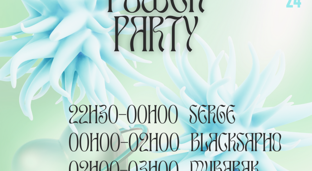 Poster for the Counterpower Party with line-up and timetable