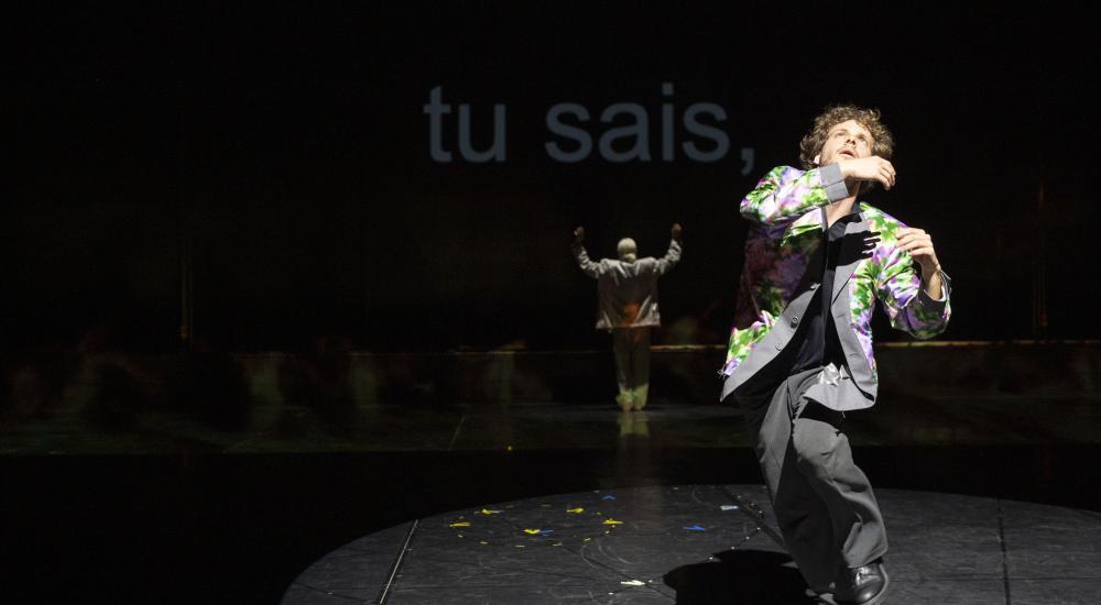 stage photo of Anne Teresa De Keersmaeker and Solal Mariotte