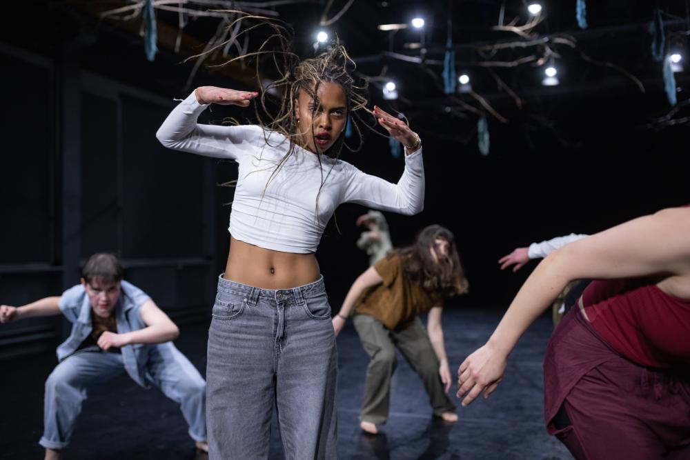 The performers on stage