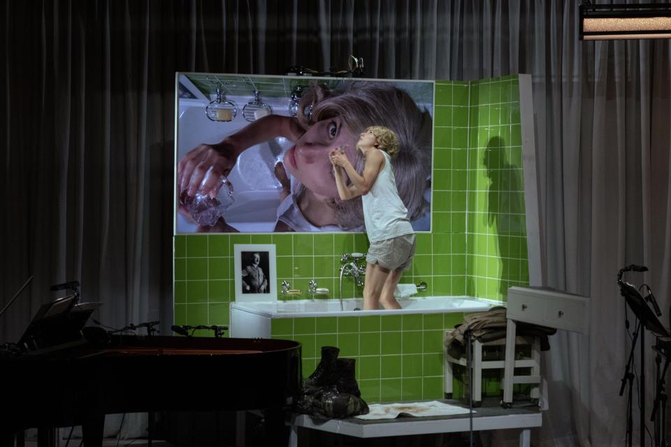 woman in a bathroom
