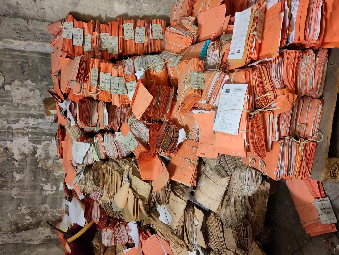 papierwerk in archief justitiepaleis